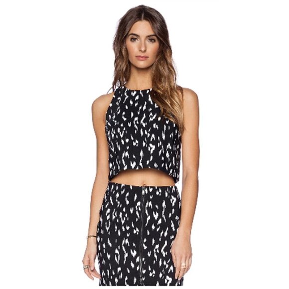 RACHEL ZOE |  Crop Top & Pencil Skirt Matching Set Black & White 4 - Picture 4 of 16